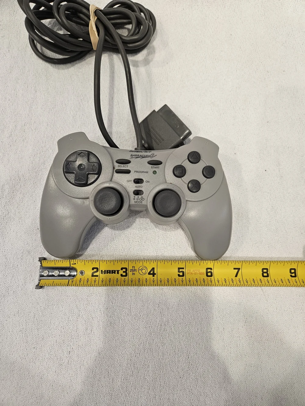 Interact Barracuda 2 SV-1133 Gray Wired PlayStation 1 Game Controller UnTested